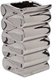 KOTARBAU® Vaso da fiori in ceramica a onde marine smaltato, 26 cm, colore: argento