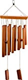 Kupink Campanelli eolici di bambù con 9 Tubi di bambù intagliati a Mano Anelli in Acciaio Inossidabile Ideale per Giardino ...