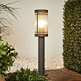 Lampada da esterni 'Djori' (Moderno) colore Grigio, in Acciaio Inox (1 luce, E27) di Lindby | lampioncino, paletto luminoso, lampada ...
