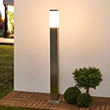 Lampada da esterni 'Lorian' (Moderno) colore Grigio, in Acciaio Inox (1 luce, E27) di Lindby | lampioncino, paletto luminoso, lampada ...