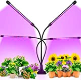 Lampada per Piante 80W,Dimmerabile Grow Light Spettro Completo per piante da interno, 4 Teste Lampade Piante con timer 3 modalità ...