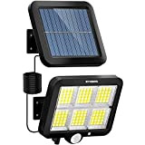 Lampade Solari da Giardino, 96 Luci LED COB Solari da Esterno con Sensore Crepuscolare e di Movimento, Pannelli Solare e ...
