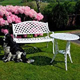 Lazy Susan | Jasmine panchina da giardino | 2 sedie | Finitura del metallo: Bianco | Nessuna manutenzione | alluminio ...