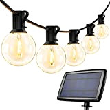 LE Catena Luminosa LED Energia Solare USB Ricaricabile, 4 Modalità, Luci Stringa da Esterno con 25+1 Lampadine LED G40 Bianco ...