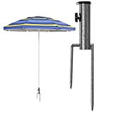 LEcylankEr Picchetto per Ombrellone Supporto per Ombrellone con Picchetto da Terra per Giardino/Pesca/Spiaggia