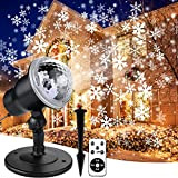 LED Projector Natale Decorazione, 5 Modalità Telecomando Timer Bianco Proiettore Di Nevicate, IP44 Impermeabile Lampada per Proiettore, Proiezione Lampada Neve ...