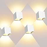 ledmo 4 Pezzi 12W Lampada da Parete LED Moderno, Applique da Parete interno/esterno, Bianco caldo 3000K, Applique cubo in alluminio, ...