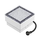 ledscom.de Lampada da incasso a pavimento in pietra LED GORGON per esterni, IP67, angolare, 10 x 10 cm, bianco freddo