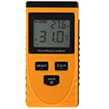 Leluckly1 Soddisfa la Tua Vita Comoda e Sana Digital Wood Moisture Meter con Display LCD, Semplice di Alta qualità (Arancione) ...