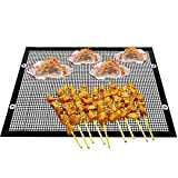 Leyeet Reusable Non-Stick Grilling Mesh Bag Heat-Resistant Baking Sheet Mat Pad for Outdoor Picnic Cooking BBQ