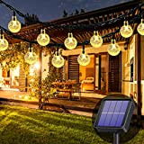 Lezonic Luci Solari Esterno, 50 LED, 8 modalità, Catena luminosa solare per esterni con sfere di cristallo, impermeabile, per giardino, ...