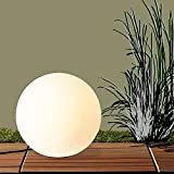 Lightbox Lampada da giardino con corrente – Lampada da esterno di alta qualità, sfera luminosa con picchetto, Ø 60 cm, ...
