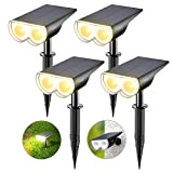 Linkind StarRay Luci Solari Esterno Giardino Bianca Calda, 16 LED Faretti Solari Decorative, 3000K 650LM Lampade Solari da Giardino Impermeabile ...