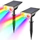 Linkind StarRay Luci Solari Esterno Giardino RGB, 16 LED Faretti Solari Colorate Decorative, 650LM Lampade Solari da Giardino Impermeabile IP67 ...