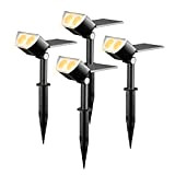 Linkind StarRayPro Luci Solari Esterno Giardino Bianca Calda, 12 LED Faretti Solari Decorative con Pannello Solare Regolabile, 3000K Lampade Solari ...