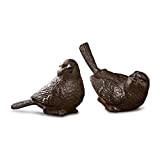 Loberon® Coppia di Uccellini Decorativi Birdy, ghisa, Marrone