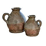 Loberon® Coppia di vasi Henriette, Terracotta, L/A/P ca. 21/20/17 cm, Marrone Antico
