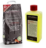 LotusGrill - Carbone di legno di faggio da 2,5 kg, con LotusGrill, pasta combustibile da 500 ml, entrambi sviluppati per ...