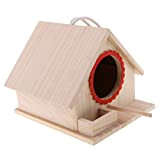 LOVIVER Scatole Cage Uccello Birdhouse Selvatico Appende Nidificazione Cassetta Corda Legno, 20x 23x 18 cm