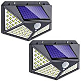 Luce Solare Led Esterno, 2 Pezzi 100 LED Lampada Solare da Esterno 3 Modalità Luce Led Esterno Solare con Sensore ...