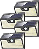 Luce Solare LED Esterno [320 LED 4 Pezzi] Faretti Solari a Led da Esterno,Luce Esterna con Sensore di Movimento 3 ...