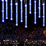 Luci Della Pioggia di Meteore Esterno, PhilzOps 240 LED 30cm 10 Tubi Natale Meteore Luce Impermeabile Doccia Pioggia Luci Stringa ...