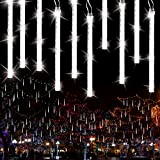 Luci Della Pioggia di Meteore Esterno, PhilzOps 240 LED 30cm 10 Tubi Natale Meteore Luce Impermeabile Doccia Pioggia Luci Stringa ...