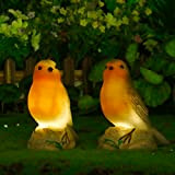 Luci solari a LED per uccelli ornamenti da giardino a energia solare decorative per animali impermeabili all'aperto cortile patio confezione ...