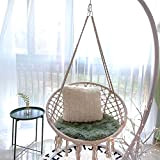 M/P Hammock Chair, Black Cotton Rope Tassel Hanging Basket, Hanging Chair Swing Seat, Macrame Swing with S Hook And Straps, ...