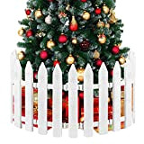MCEAST 16 recinzioni per alberi di Natale bianche per staccionate, 10,6 x 30,5 cm, mini recinzioni decorative in plastica per ...