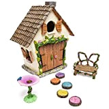 Meadow & Oak Fairy House Kit giardino per bambini e adulti, Fairy Garden House con porte apribili e accessori da ...