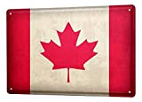 mefoll World Trip Canada Flag Outdoor Indoor Decor 8x12 Tin Metal Signs by