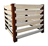 MENOVUS - Compostiera con design ruggine, 1530 litri, struttura robusta in acciaio e legno