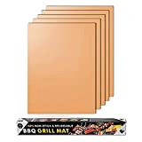 Merrday Copper Grill Mat, 5-Pack Heavy Duty Magic Grill Tappetini antiaderenti, riutilizzabili e Facili da Pulire Accessori per grigliate per ...