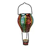 Milageto Lanterna Sospensione Decorativa Mongolfiera di palo Mini Lampada Impermeabile per Ornamento Decorativo del Percorso, Senza picchetto