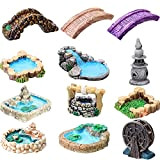 Miniature Fairy Garden - Set di 12 mini decorazioni da giardino in miniatura, mini zen da giardino, accessorio decorativo per ...