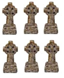 Miniature World Set di 6 lapidi celtiche a croce fata decorazione da giardino (MW03-048)