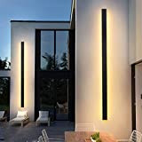 Moderna LED Terrazza Applique da parete esterno impermeabili nera Lampada da parete interni metallo acrilico Up & Down Barra luminosa ...