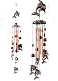 Mogokoyo Carillon a vento Decorativo Dauphin Sospenso in Metallo con 4 Tubi Creux e 5 Wind Chimes in Alluminio, Carillon ...