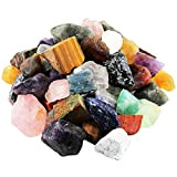 mookaitedecor - Pietre grezze minerali colori misti per famiglia, ufficio, giardino, decorazione per acquario, cristallo Reiki e guarigione, 460 g