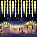 Moxled Luci Natale Esterno, 20 Ghiaccioli 90 LED Tenda luminosa esterno Bianco Caldo, Luci Natale con 8 Modalità, Timer, Luci ...