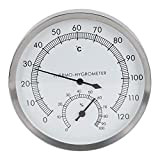 Mumusuki Termometro-igrometro termometro igrometro per Bagno Turco in Acciaio Inossidabile 2 in 1 da Interno, per Bagno Turco con Sauna