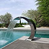 Muxing Fontana per piscina – in acciaio inox, cascata, piscina, cascata, fontana per doccia in piscina in estate, piccolo laghetto ...
