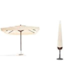 My garden Oasis Ombrellone da Giardino, 3 x 2 Metri, Ecru & Amazon Basics Copertura per ombrellone