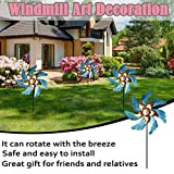 N/AB Fashion Garden Windmill Backyard Outdoor Garden Metal Windmill Decoration Gift Home Decoration Party Festival (Multicolor)