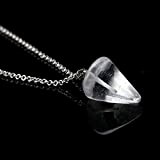 Natural Stone Amulet   Crystal Pendant Meditation Hexagonal Pendulums for Men Women Jewelry-White crystal