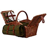 Nature by Kolibri Set da picnic per 2 persone con cestino da picnic, coperta da picnic, posate e stoviglie