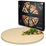 Navaris Pietra Refrattaria per Pizza XXL Ricettario - Cuocere nel Forno di Casa Pane Pizze - Teglia Rotonda Ø 35cm ...