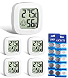 NEFLSI 5 Pezzi Mini Igrometro Termometro Digitale con l'Icona di Comforto, Monitor di Temperatura e Umidità,Igrometro Digitale Misuratore Umidità per ...