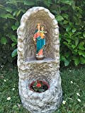 Nicchia grotta in resina per esterni effetto roccia con statua Madonna Ausiliatrice alta cm 20